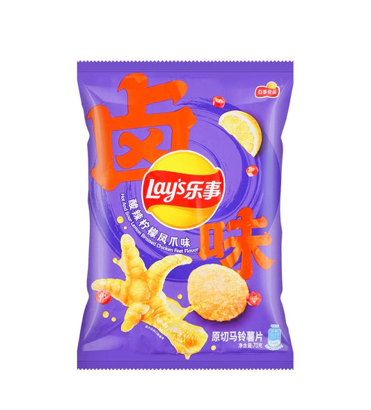 Lays Hot & Sour Lemon Braised Chicken Feet, 70g