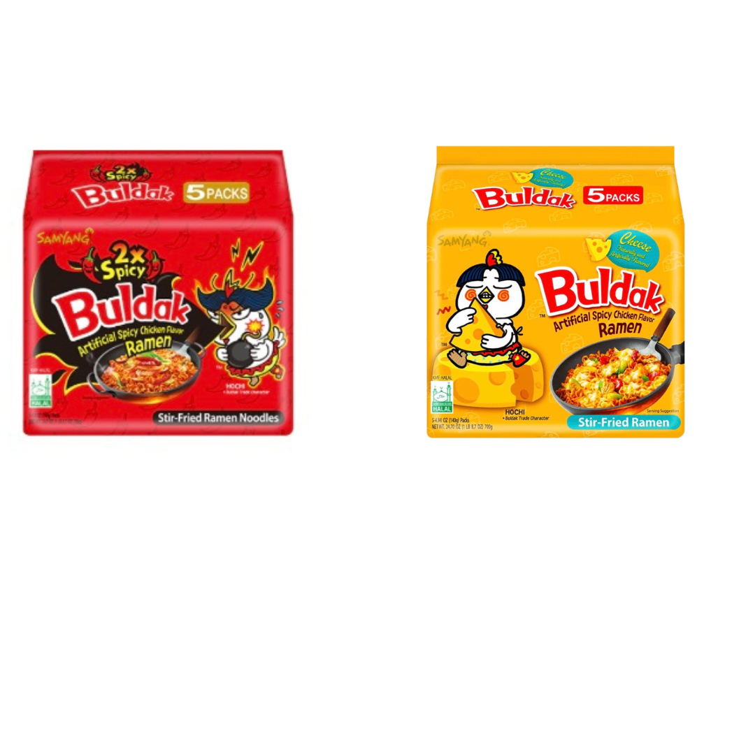 Buldak 2x Spicy & Cheese Flavor- 10 Pack- Stir Fried Ramen