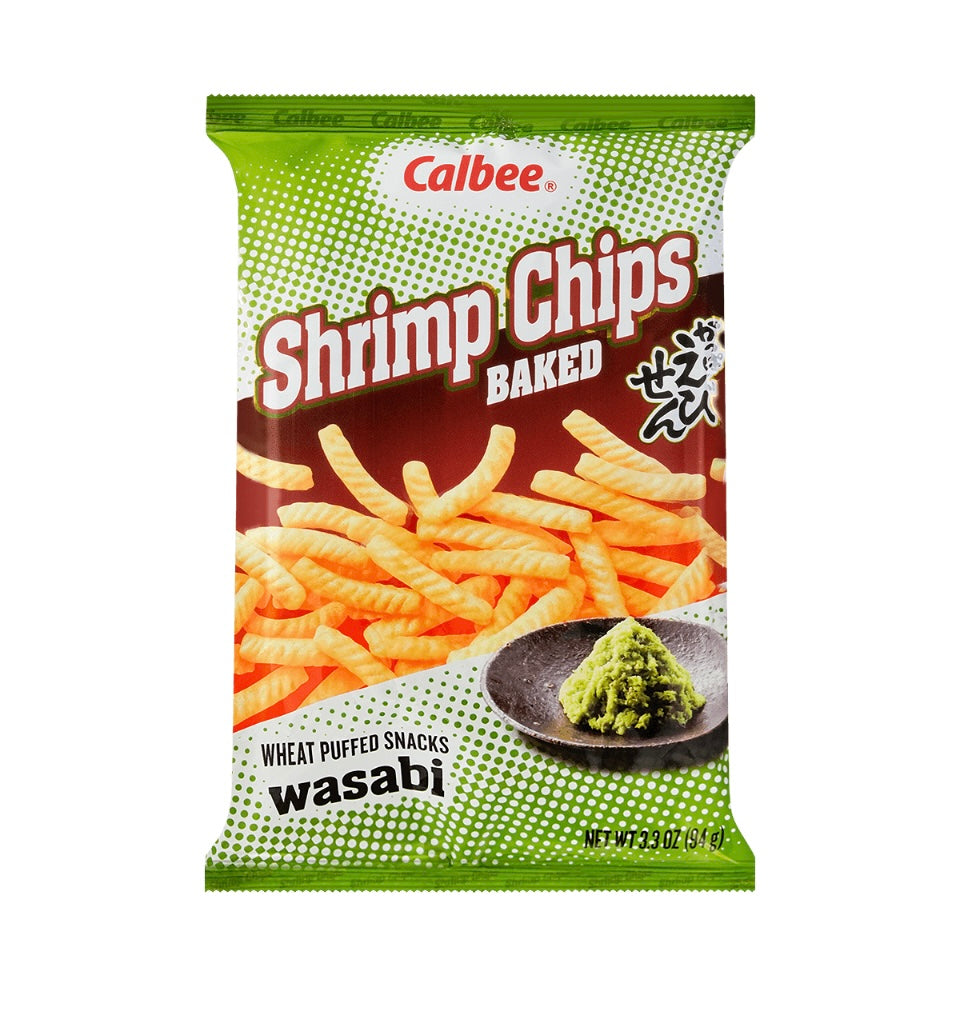 Calbee Crispy Shrimp Chips, Wasabi Flavor, 3.3oz