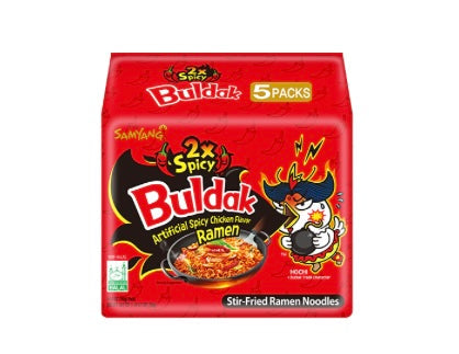 Buldak 2x Spicy & Cheese Flavor- 10 Pack- Stir Fried Ramen