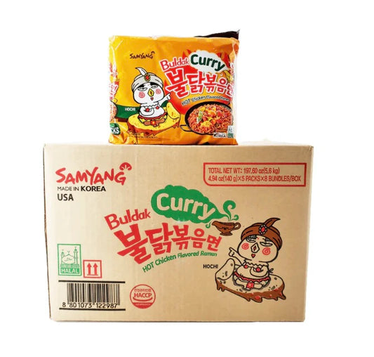 Korean Samyang Buldak Curry Flavor Case-8 Packs 40 soups