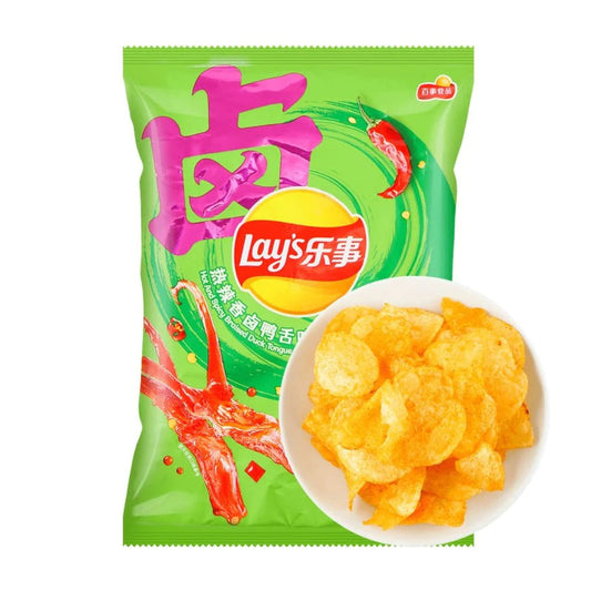 Lays Hot & Spicy Braised Duck Tongue Flavor, 70g